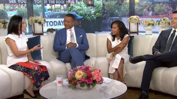 Ted Baker Jesile Cutwork Top in Ivory worn by Vicky Nguyen as seen in Today on August 26, 2024