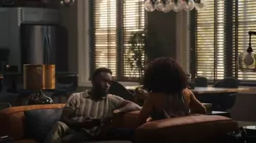 Vince Striped Crochet Button Down worn by Geoffrey Thompson (Jimmy Akingbola) as seen in Bel-Air (S03E06)