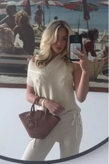 Peixoto Andie Knit Vest worn by Alix Earle on her Instagram Story on August 23, 2024