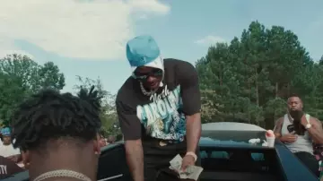 Warren Lotas North Carolina Tar Heels Black T Shirt worn by DaBaby in Trap Dickey - Blue Devils (Official Video)