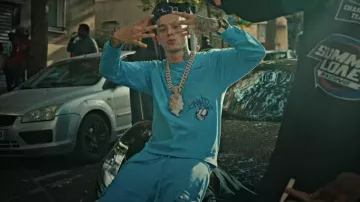 Chrome Hearts x Matty Boy Blue Brand New Sweatshorts porté par Central Cee dans CENTRAL CEE X JRK 19 - BOLIDE NOIR (CLIP VIDÉO)