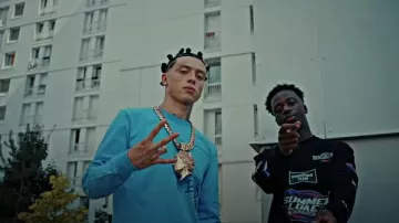 Chrome Hearts x Matty Boy Blue Brand New Long Sleeve T Shirt porté par Central Cee dans CENTRAL CEE X JRK 19 - BOLIDE NOIR (CLIP VIDÉO)