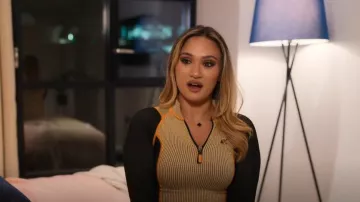 Iets frans... Shelly Waffle Track Top worn by Jasmine  as seen in Love Is Blind: UK (S01E09)