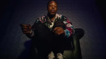 Amiri Aged Black & Purple Suede MX1 Jeans porté par Lil Zay dans Lil Zay Osama - How I Grown Up (ft. Polo G) [Official Music Video]