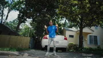 Jeans Amiri Antique Indigo & Blue Suede MX1 porté par Quando Rondo dans Quando Rondo - Could’ve Been Me (Clip Officiel)