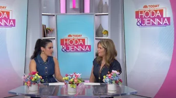 Sylvia Toledano Cadena Neo 22K-Chapado en Oro y Lapislázuli Pendientes Colgantes con clip usados por Donna Farizan como se ve en Today with Hoda & Jenna el 28 de agosto de 2024