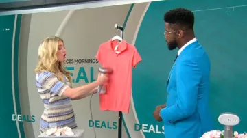 Robe Simkhai Solana portée par Ashley Bellman telle qu’elle est vue dans CBS Mornings le 27 août 2024