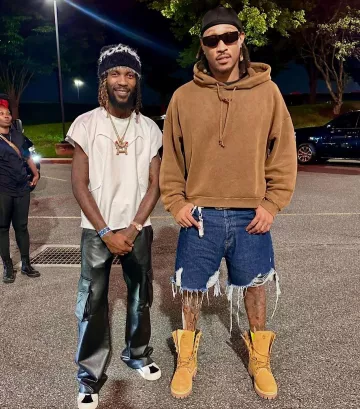 Acne Studios Chocolate Brown Back Logo Hoodie worn by Future on the Instagram account @futurehendrixbandz