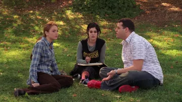 Mean Girls Outfits: Cady Heron (Lindsay Lohan) is wearing American Outfitters Blue Plaid Shirt in the movie