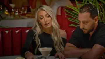 Enza Costa Cashmere One-Shoulder Top worn by Heather Altman as seen in Million Dollar Listing Los Angeles (S15E08)