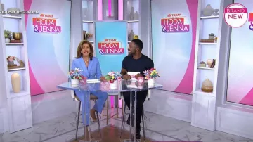 Veronica Beard Jaya Stretch Crop Pants in Hydrangea worn by Hoda Kotb as seen in Today with Hoda & Jenna on August 30, 2024