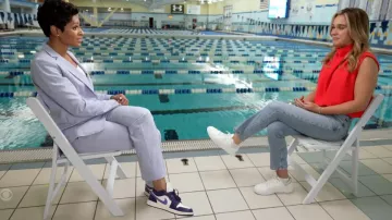 Nike Air Jordan 1 Low Sneakers worn by Jericka Duncan as seen in CBS Evening News on September 2, 2024