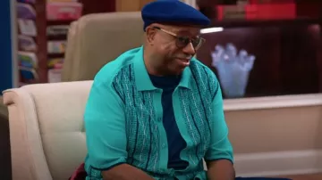 Stacy Adams 51021 Men's Full Button Knit Sport Shirt worn by Vinny (J. Anthony Brown) as seen in Tyler Perry's Assisted Living (S05E03)