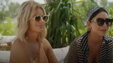 Gafas de sol redondas de acetato Fendi Roma usadas por Caroline Stanbury como se ve en The Real Housewives of Dubai (T02E13)