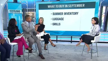 Citizens of Humanity Anouk Jean Skirt in Stormy worn by Vicky Nguyen as seen in Today on September 3, 2024