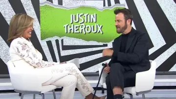 Cinq a Sept Kerry Pantalones de pierna recta con bordado floral usados por Hoda Kotb como se ve en Today el 4 de septiembre de 2024