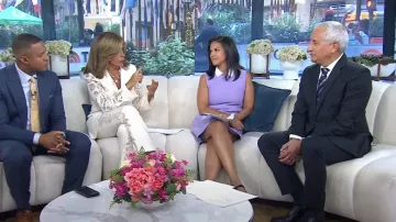 Michael Kors Vestido recto de lana de doble cara usado por Laura Jarrett como se ve en Today el 4 de septiembre de 2024