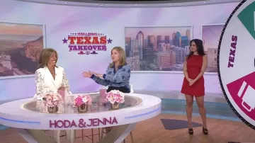 Reformation Citron Linen Minidress in Cherry worn by Donna Farizan as seen in Today on September 4, 2024