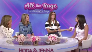 Falda midi Gaudí gris Miaou usada por Hannah Berner en Today with Hoda & Jenna el 4 de septiembre de 2024