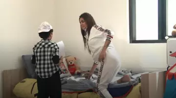 Fendi Side Band Track Pants worn by Sara Al Madani as seen in The Real Housewives of Dubai (S02E13)
