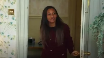 Monsoon Red Collar All-Over Embellished Jumper worn by Nicole Stevens as seen in Love Is Blind: UK (S01E11)
