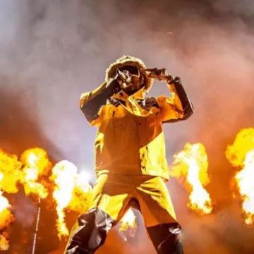 Rick Owens Yellow Kriester Mask Sunglasses porté par Future sur le compte Instagram @future