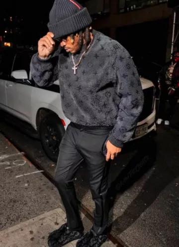 Prada Black Linea Rossa Ribbed Beanie worn by Future on the Instagram account @future