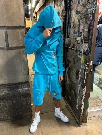 Sudadera con capucha Chrome Hearts Matty Boy Blue Brand New usada por Central Cee en la cuenta de Instagram @centralcee