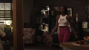 Stella McCartney Crochet Cutout Tank Top worn by Hilary Banks (Coco Jones) as seen in Bel-Air (S03E09)