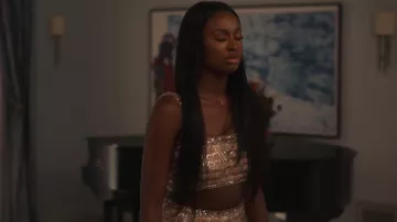 Elie Saab Sequin Shorts worn by Hilary Banks (Coco Jones) as seen in Bel-Air (S03E10)