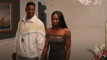 Courrèges Halterneck Ribbed Maxi Dress worn by Hilary Banks (Coco Jones) as seen in Bel-Air (S03E10)