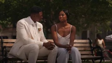 Alexander Wang Wide Leg Sweatpants with Pre-Styled Logo Brief Waistband worn by Hilary Banks (Coco Jones) as seen in Bel-Air (S03E10)