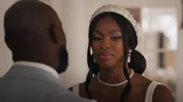 Collier de tennis Swarovski Matrix porté par Hilary Banks (Coco Jones) comme on le voit dans Bel-Air (S03E10)