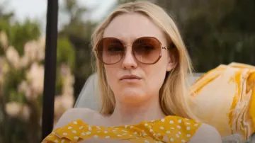 Coach Full Fit Signature Crystal Metal Hexagon Sunglasses Style CD452 worn by Abby Winbury (Dakota Fanning) as seen in The Perfect Couple (S01E01)