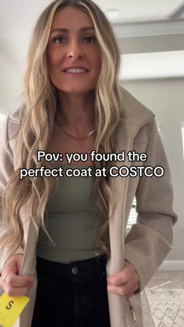 Kelli Bettridge wears Costco Vince Camuto Coat on @trainerkelli TikTok Account