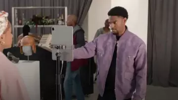 Boohoo Man Washed PU Panel Detail Bomber Jacket worn by Jessie 'JR' Raymond (Sylvester Powell) as seen in All American: Homecoming (S03E10)