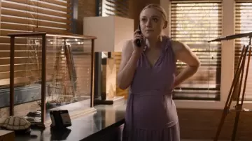 Kobi Halperin Vale Highlow Midi Dress worn by Abby Winbury (Dakota Fanning) as seen in The Perfect Couple (S01E04)