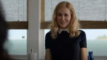 Ralph Lauren Short-Sleeve Cashmere Sweater w/ Detachable Collar worn by Greer Garrison Winbury (Nicole Kidman) as seen in The Perfect Couple (S01E05)