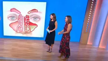 Burberry Studded High Heel Sandals worn by Rebecca Jarvis as seen in Good Morning America on September 6, 2024