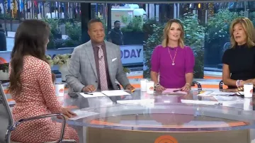 Diane von Furstenberg Robe portefeuille en soie imprimée portée par Kaylee Hartung comme on le voit dans Today le 9 septembre 2024