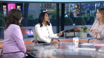 Veronica Beard Miller Dickey Jacket in Barely Orchid worn by Hallie Jackson as seen in Today on September 10, 2024