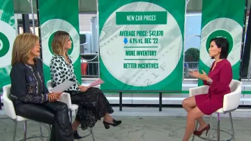 Zapato de tacón redondo de Prada usado por Savannah Guthrie como se ve en Today el 12 de septiembre de 2024