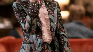 Outfits of Emily In Paris: Lily Collins wears Floral Blazer to portray Emily Cooper in season 4 part 2