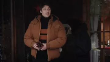 Ermenegildo Zegna Striped Ribbed Cashmere Sweater worn by Gabriel (Lucas Bravo) as seen in Emily in Paris (S04E06)