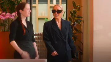 Saint Laurent Eyewear Blaze Oversized Cat-eye Acetate Sunglasses In Black worn by Mary Fitzgerald as seen in Selling Sunset (S08E10)