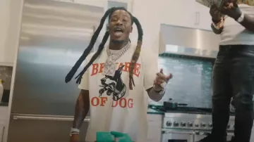 Rhude Blanco Cuidado Con La Camiseta De Perro Usada Por Hotboii En Hotboii "9/11" Primer Día (Video Oficial) REACCIÓN