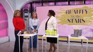 Blazer Eloquii Colorblock en Black Onyx + White usado por Julee Wilson como se ve en Today with Hoda & Jenna el 13 de septiembre de 2024