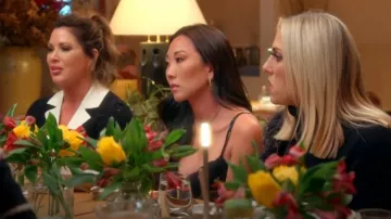 Monse Floral-Print Asymmetric Slip Dress worn by Katie Ginella as seen in The Real Housewives of Orange County (S18E10)