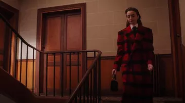 Ralph Lauren Sallie Plaid Wool Twill Coat worn by Emily Cooper (Lily Collins) as seen in Emily in Paris (S04E09)