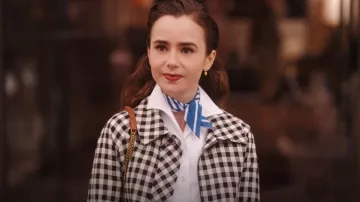Les Néréides Lemon & White Flower Post Earrings worn by Emily Cooper (Lily Collins) as seen in Emily in Paris (S04E09)